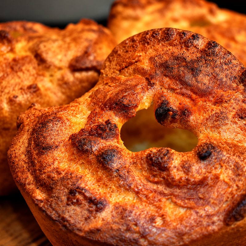 Golden Yorkshire puddings for Sunday roast at Light & Salt, Lindal-in-Furness